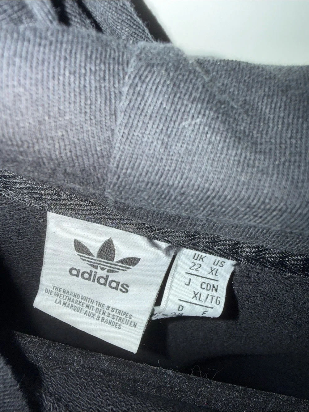 adidas Men’s Black Crewneck Hoodie with White Trefoil